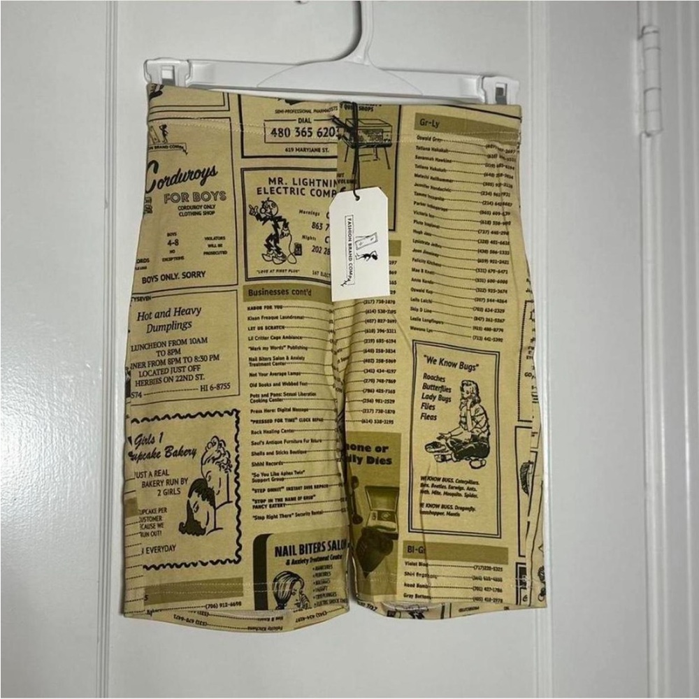 Fashion Brand Company Yellow Pages Bike Shorts size XXS